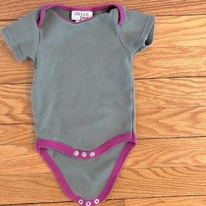 Chick Pea Olive and Magenta Onesie